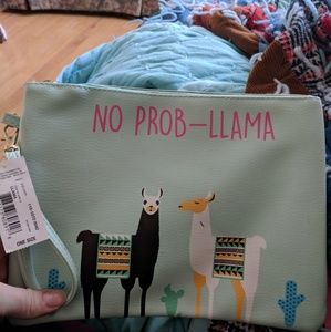 Llama zipper clutch